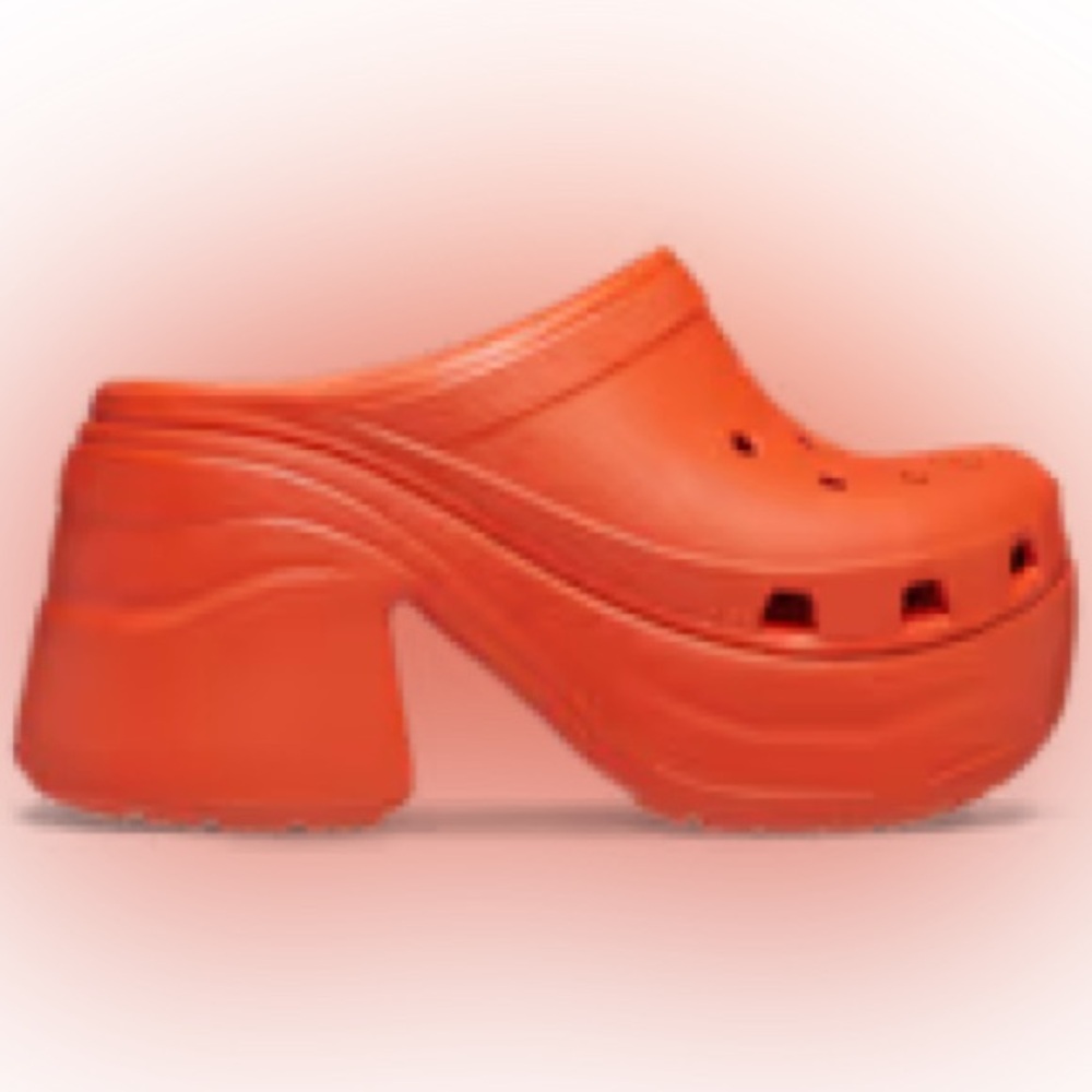 Women's Orange Platform Clogs